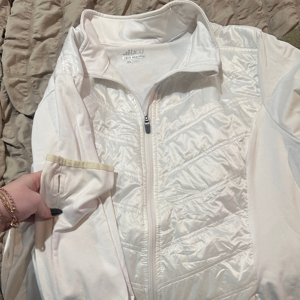 BCG White Puffer Jacket Lightweight Quilted Design